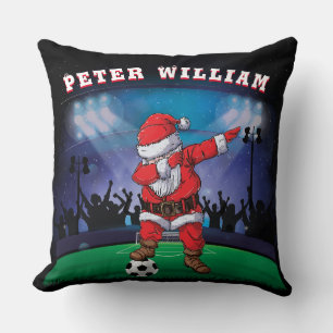 Coussin Nom de la Personnaliser Père Noël Christmas Soccer