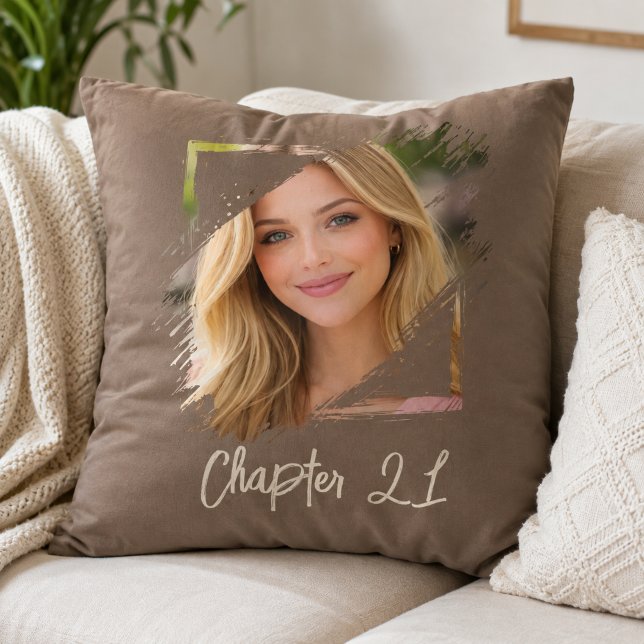 Coussin Nom de la photo 21e anniversaire Chapitre 21 marro (Créateur téléchargé)