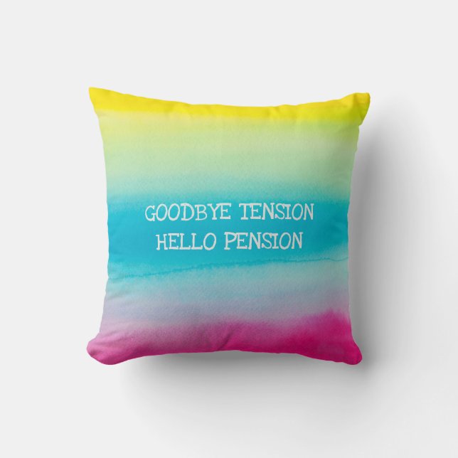 Coussin Nom de la retraite Funny Bonjour Pension Artsy Pei (Recto)