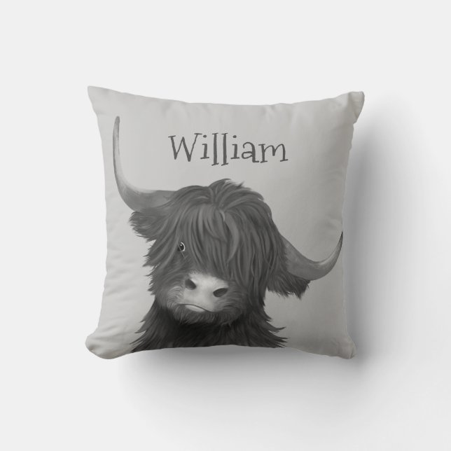 Coussin Nom de la vache Highland   (Recto)