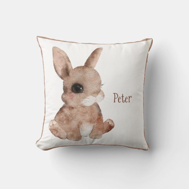 Coussin Nom de lapin animal de bois mignon Nourriture (Recto)