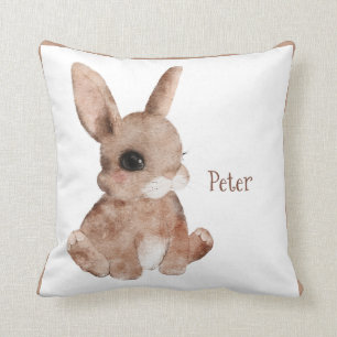 Coussin Nom de lapin animal de bois mignon Nourriture