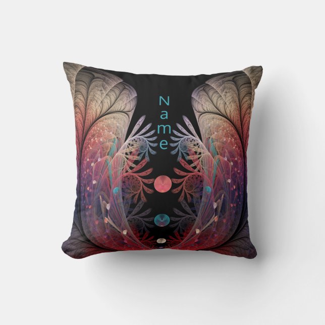 Coussin Nom de l'art fractal de fantaisie moderne abstrait (Recto)