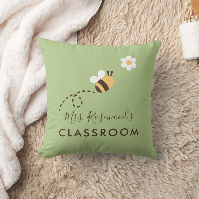 Coussin Nom de l'enseignant Abeille de la salle de classe  (Couverture)