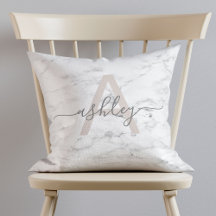 Nom de marbre rose et gris chic Monogramme