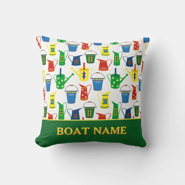 Coussin Nom de péniche de canal (Recto)