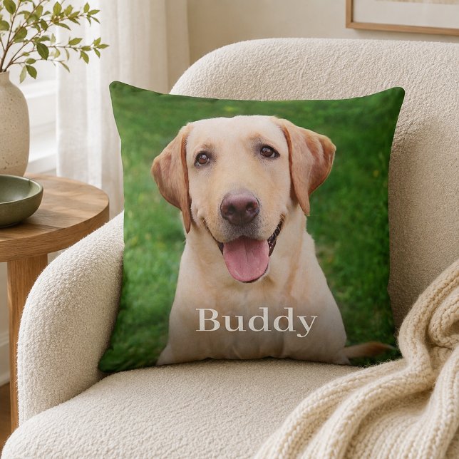 Coussin Nom de photo de compagnie de chien (Créateur téléchargé)