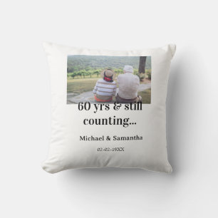 Coussin nom de photo pour 60 ans d'anniversaire toujours e