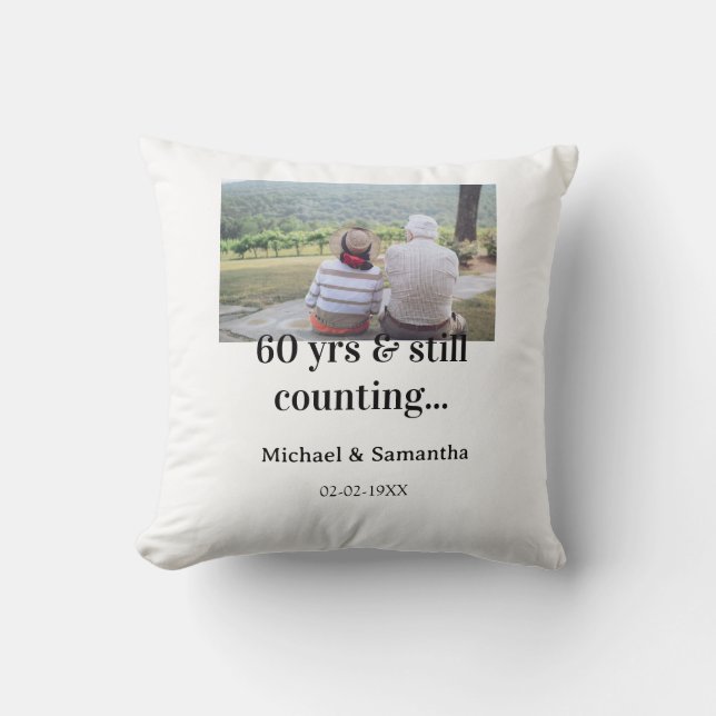 Coussin nom de photo pour 60 ans d'anniversaire toujours e (Recto)