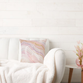 Coussin Nom d'entreprise de beauté personnalisé Blush Rose