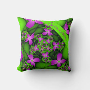 Coussin Nom des fleurs Abstraites rose néon rose