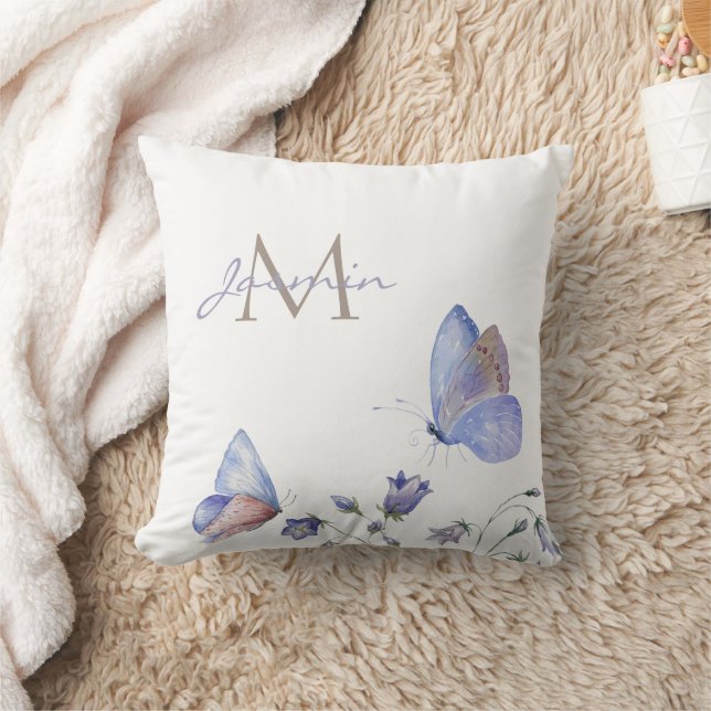 Coussin Nom des papillons bleus Whimsical (Couverture)