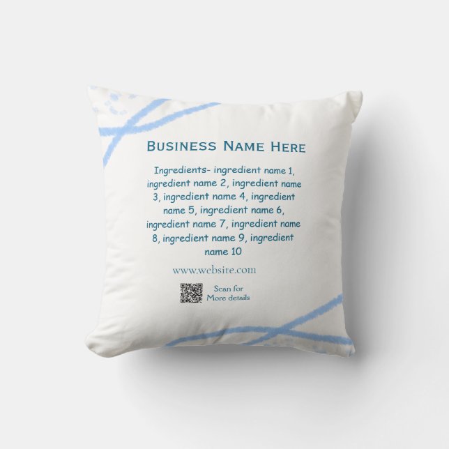Coussin Nom d'ingrédient ajouter nom d'entreprise site Web (Recto)