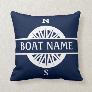 Coussin Nom du bateau Mat de quai Compass