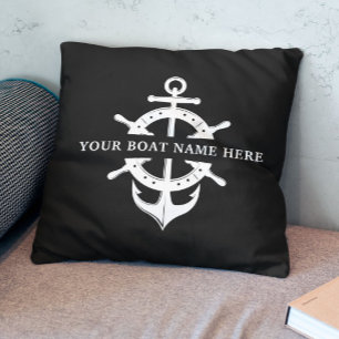 Coussin Nom du bateau moderne Ancre de roue du navire Naut