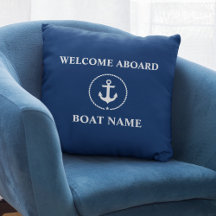 Nom du bateau nautique Ancre Corde Marine Blue Wel