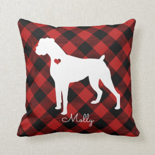 Coussin Nom du chien préposé Noël de la boîte