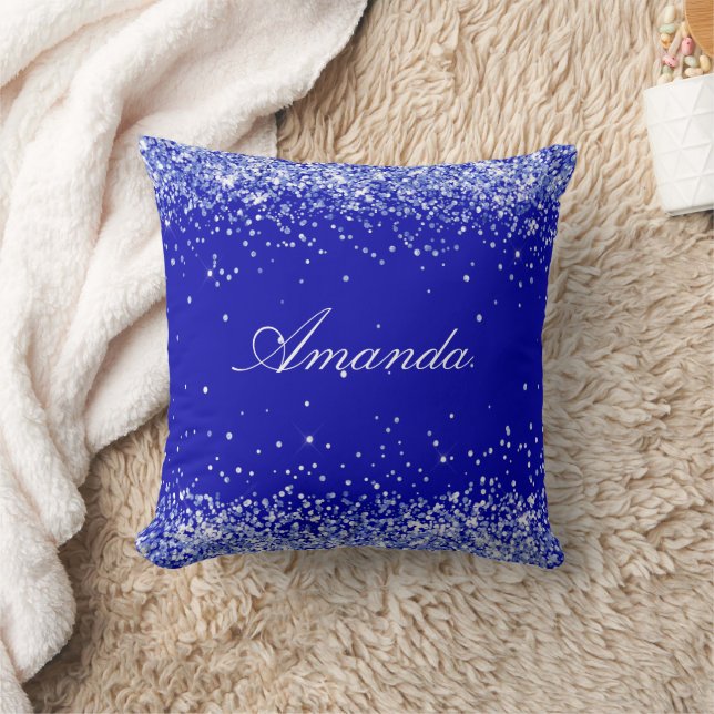Coussin Nom du confetti bleu royal (Couverture)
