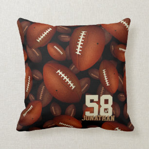 Coussin Nom du garçon et numéro de maillot de football
