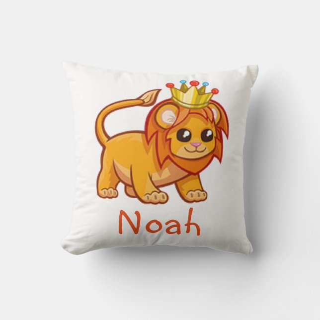 Coussin Nom du jeune Lion King Crown Jungle Animal Kids (Recto)