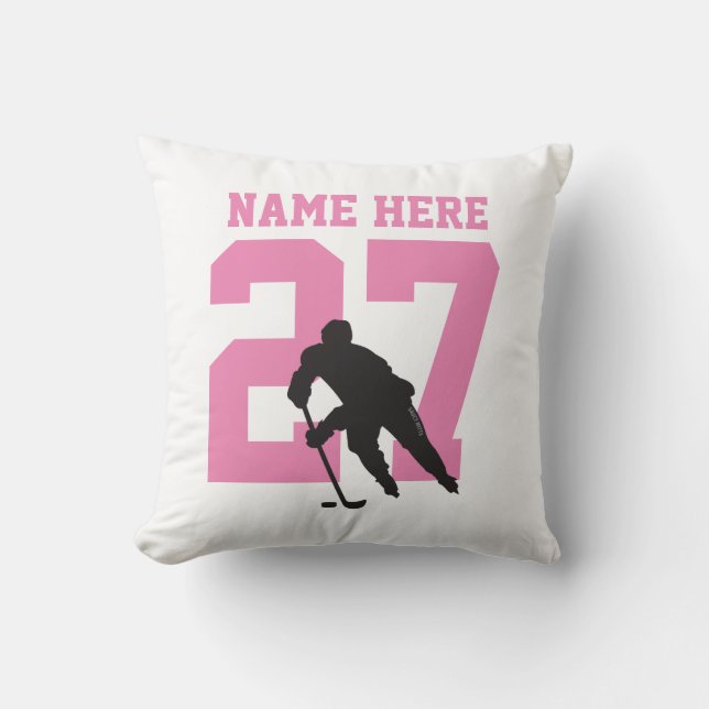 Coussin Nom du joueur de hockey personnalisé personnalisé  (Recto)
