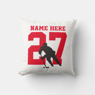 Coussin Nom du joueur de hockey personnalisé personnalisé