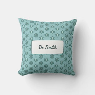 Coussin Nom du médecin personnalisé symbole médical