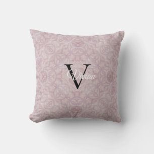 Coussin Nom du monogramme rose