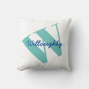 Coussin Nom du monogramme Typographie moderne