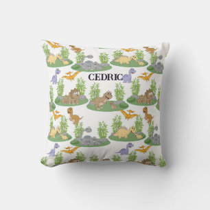 Coussin Nom du Motif de l'arbre Dinosaur pour enfants