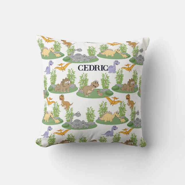 Coussin Nom du Motif de l'arbre Dinosaur pour enfants (Recto)