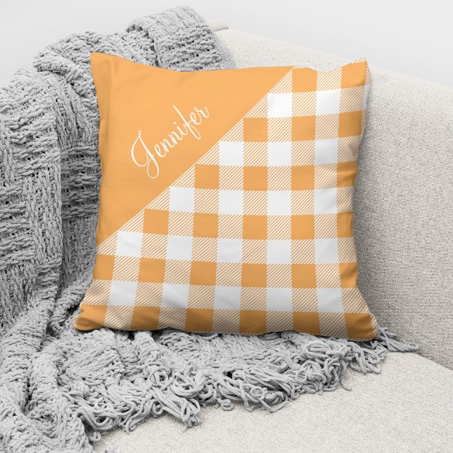 Coussin Nom du script orange moderne (Créateur téléchargé)