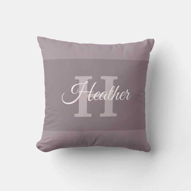 Coussin Nom du script personnalisé Monogramme Lettre initi (Recto)