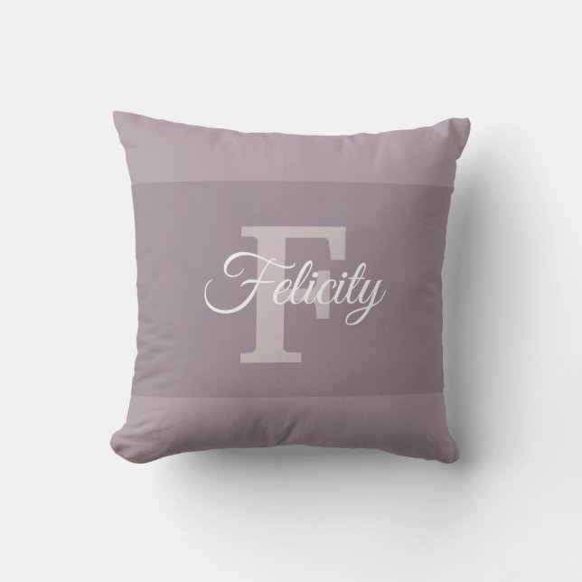 Coussin Nom Élégant personnalisé manuscrit Monogramme init (Recto)