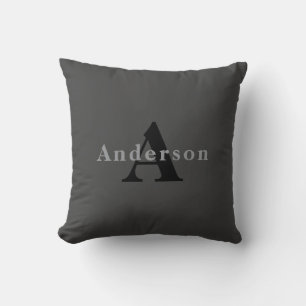 Coussin Nom et monogramme   Dark Gray
