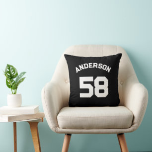 Coussin Nom et numéro du maillot de sport personnalisé