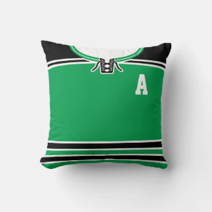 Coussin Nom et numéro Green Personnalisable Hockey Jersey