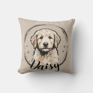 Coussin Nom et photo de l'animal de compagnie avec une typ
