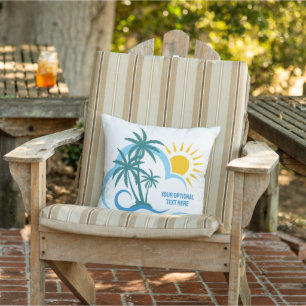 Coussin Nom et texte personnalisés Îles tropicales