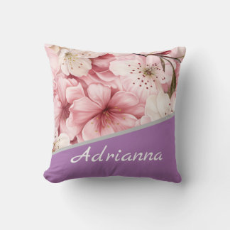 Coussin Nom floral personnalisé
