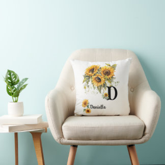 Coussin Nom floral personnalisé