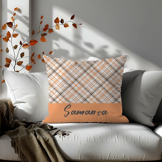 Coussin Nom géométrique vintage beige (Créateur téléchargé)