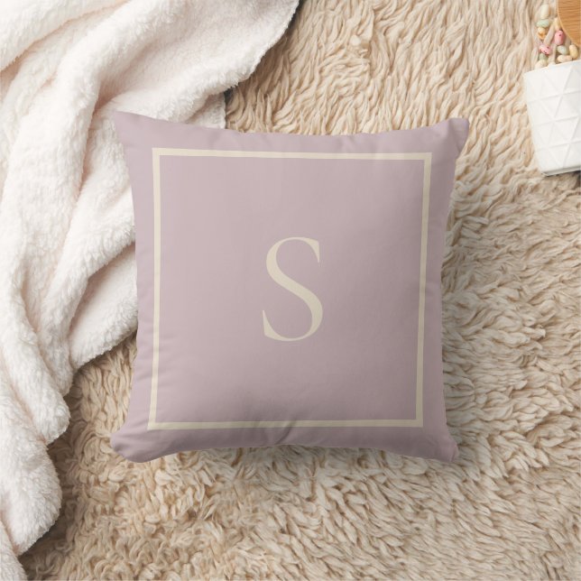 Coussin Nom initial personnalisé l Soft Pastel Purple (Couverture)