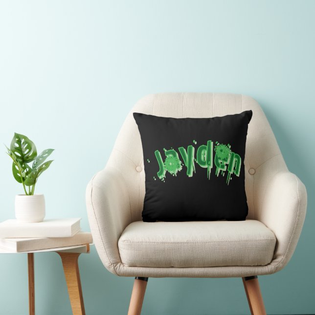 Coussin Nom Jayden Vert, (Chaise)