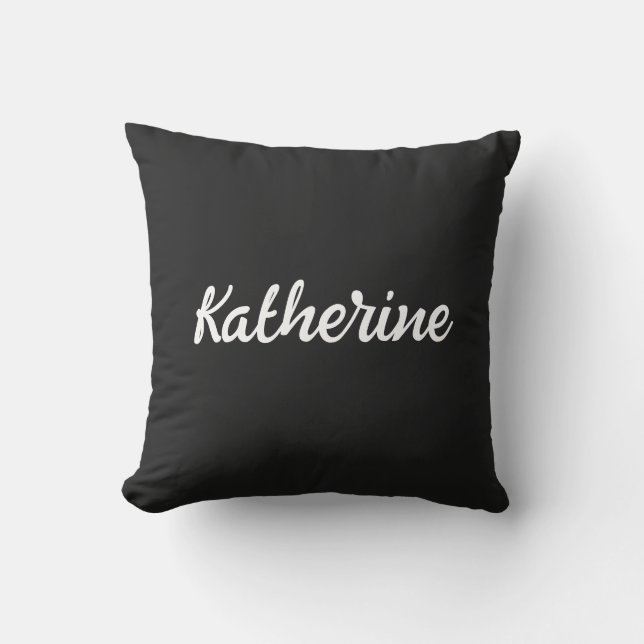 Coussin Nom monographique personnalisé Eerie Black (Recto)