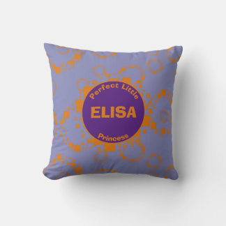 Coussin Nom Orange Purple Circle Carrés Joli Motif