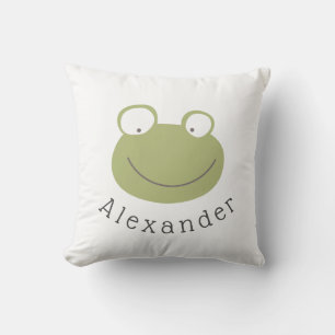Coussin Nom personnalisable Cute Frog