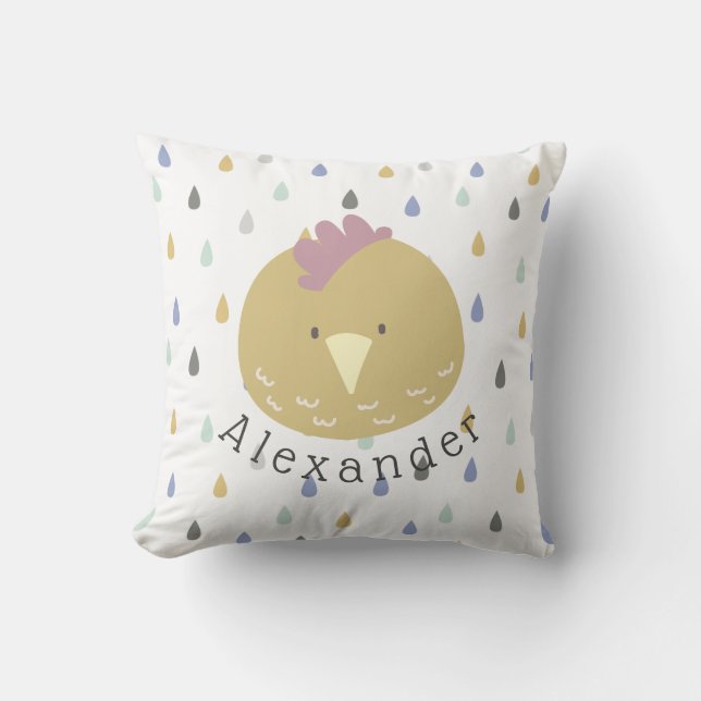 Coussin Nom personnalisable Poulette mignonne (Recto)