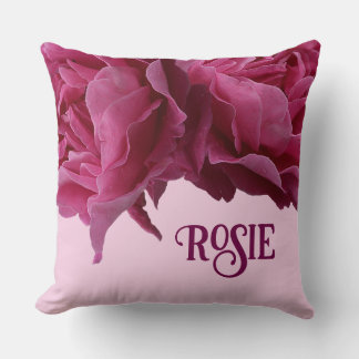 Coussin Nom personnalisable Rosie joli rose abstrait migno