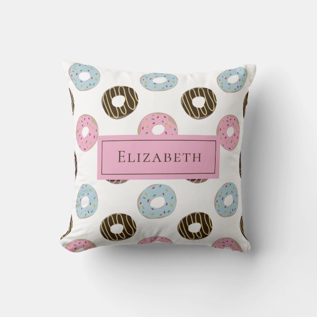 Coussin Nom personnalisé Bains Pastel Sweet Tooth Texte (Recto)